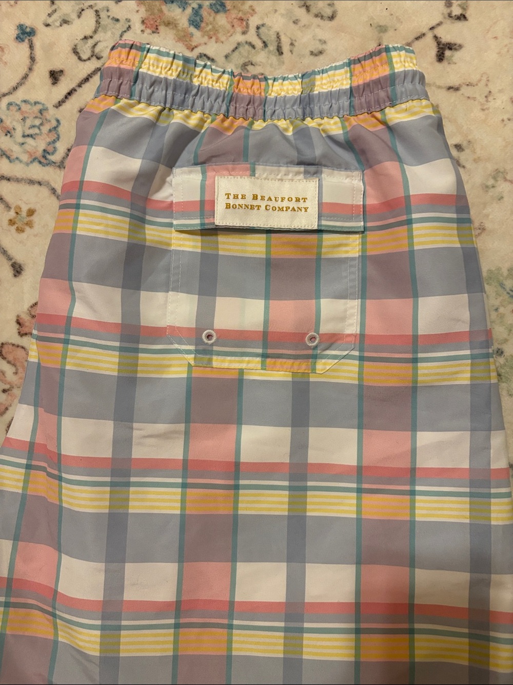 The Beaufort Bonnet Company Pastel Plaid Shorts in Blue, Pink, Yellow, Cream. XL